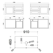 Stefania 900mm Matte White Wall Hung Single Vanity with Stone Countertop